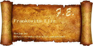 Frankovits Eliz névjegykártya